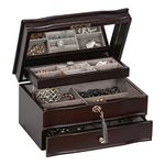 Mele & Co. Davina Wooden Jewelry Box, Ring, Necklace, and Earring Organizer