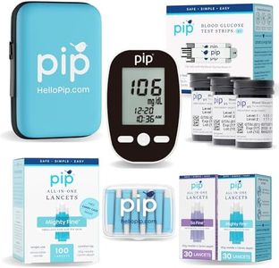 Pip Glucose Monitor Kit with 150 Test Strips and 160 Lancets - Complete Blood Sugar Testing Kit for Diabetes Care at Home | Includes Glucometer, Lancing Device, Travel Case & Diabetic Test Strips