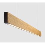 Acco LED Oval Linear Solid Wood Pendant Light with Adjustable Hanging Ceiling Light for Restaurant Cafe Bar Kitchen Dining Room Living Room 20 Watt- 4000K (Light Wood)