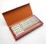 RYL Mini Mahjong Set with Box Traditional Chinese Mah Jongg Set for Home or Travel Light Portable Family Game Party Friends Gathering Game Mahjong for Travel