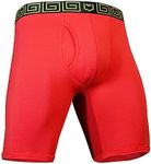 SHEATH V Men's 8" Sports Performance Boxer Brief - RED & GOLD - XXL 44-46" | Dual Pouch, Athletic Fit