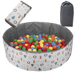 HB.YE Ball Pit for Babies and Toddlers Ball Pool Foldable Playground for Children's Room upgraded kids ball pit play yard Animal design |Gray 100 cm