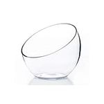 WGVI Clear Slant Cut Bowl Glass Vas