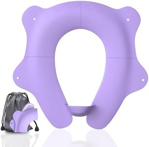 SKYROKU Foldable Kids Toilet Seat – Portable & Anti-Slip Travel Potty Training Seat for Toddlers, DIY Stickers, Storage Bag, Easy Clean & Compact for Home, Daycare, Grandparents House (Ages 2-6)