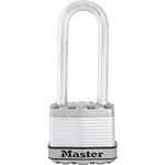 MASTER LOCK Heavy Duty Padlock, Security level 8/10, Keyed, Laminated Steel, Weatherproof, XL Shackle