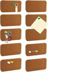 Bulletin Board, Notice pin Board Message Board Cork Board Bar Strips with 50 Push Pins, Self Adhesive Felt Pin Board Notice Board for Wall,Office, Paste Notes, Photos, Schedules (Brown) 10 Packs