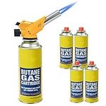 New Multi-Purpose Blow Torch Butane Gas Kit Auto Ignition Camping Welding BBQ Fire Starting Piezo Anti Flare System Portable Handheld Weed Killer