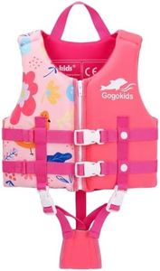 Gogokids Toddler Swim Vest, Premium Kids Swimming Jacket for 30-40-50-60-70 Lbs Girls and Boys, Floaties Vest Swimming Aid with Dual Adjustable Safety Strap for 2-9 Years in Pool/Puddle/Beach