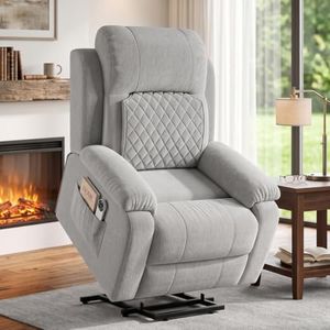 Power Lift Recliner Chair with Rolling Massage, Velvet Lift Sofa