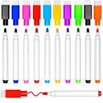 DIYDEC 10 Pcs Whiteboard Markers, 9 Color Whiteboard Pens, Fine Tip Magnetic Colour White Board Pen with Eraser Low Odor Dry Erase Ink Markers Erasable for Home, School and Office Uses