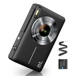 CAMKORY Digital Camera 1080P 44MP FHD Compact Digital Camera 16X Digital Zoom Anti-shake Vlogging Camera for Kids Students Seniors Beginner Black