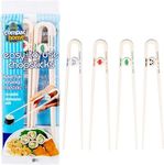 Compac Home Easy-to-Use Chopsticks, Plastic Dishwasher Safe, Great for All Ages, Parties, Stocking Stuffer, 4 Count