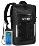 Oyiqar Waterproof Backpack 25L / 35L / 55L Sizes Dry Bag Roll Top Closure Sack with Front-Zippered Pocket, Mesh Compartment, Cushioned Back Panel & Phone Case for Outdoors Hiking, Kayaking, Camping