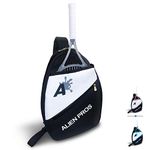 Alien Pros Lightweight Tennis Sling Backpack for your racket and other essentials - Pack quickly and lightly for tennis and in life - Tennis Racket Bag Sling Bag for men and women, Black