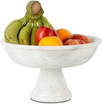 Radicaln Fruit Bowl White Handmade Marble Simple Modern Kitchen Décor Bowl - Fruit and Vegetable Storage Kitchen Table Serving Bowls - Ideal Kitchen Accessories