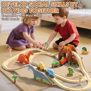 Lehoo Castle Dinosaur Train Set – Kids Toy Track with Dinosaurs