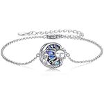 YFN Sun and Moon Bracelet Sterling Silver Sun Moon Abalone Shell Bracelet Jewelry Gifts for Women Girls