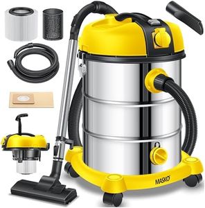 MASKO® Industriestaubsauger Staubsauger Nass Trocken Sauger Edelstahl 2300W + Steckdose, Blasfunktion, Saugschlauch & Nass-Saugen, Push&Clean, Industriesauger mit & ohne Beutel, Inkl Filter beutellos