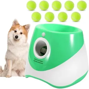 Swingers Automatic ball launcher for dogs，Ball thrower for pet，Dog Fetch Machine with 10-30Ft 3 Launching Distance,Tennis ball launcher for indoor/outdoor (Green)