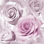 Muriva Madison Glitter Amethyst Wallpaper 139522 - Flower Floral Large Roses Pink