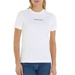 Calvin Klein Jeans Women Short-Sleeve T-Shirt Institutional Straight Crew Neck, White (Bright White), 3XL