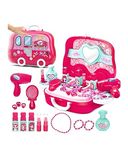 FLIPBOAT Beauty Make up case and Cosmetic Set Suitcase with Makeup Accessories for Children Girls- Pink,Plastic,Pack of 1 Set