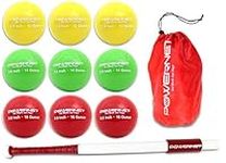 PowerNet Sweet Spot Training Bat + Baseball 2.8" Progressive Weighted Ball 9 Pack Bundle | 31" w/LITE | Focus on Follow Through and Form | Build Strength and Muscle | Enhance Hand-Eye Coordination