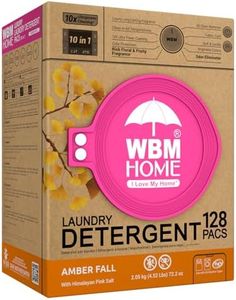 WBM Home Laundry Detergent Pods, Total 128 Count | Amber Fall Fragrance | 10 in 1 Laundry pods Detergent Ultra Power Cleaning with Plant-Based Scent, Extra Protection With 4D Stain Remover