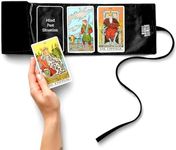 Witchy Cauldron Tarot Wrap, Satin Tarot Storage and Cloth, Tarot Deck Storage Holder, Tarot Spread, Tarot Case - Black