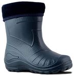 Ultra Light EVA Kids Girls Wellington Boots Rainy Snow Wellies Very Warm Liners (6 UK 23 EU 15 cm, Navy)