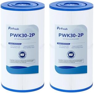 Fil-fresh PWK30 Hot Tub Filter Replacement for Unicel C-6430, Filbur FC-3915, Pleatco PWK30, Watkins 31489, 73178, 73250, 71825, Hot Spring Spa Filter, 30 sq. ft, 2-Pack