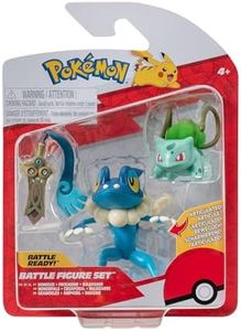 Pokémon- Set di Statuette Battaglia, Bisasam, Gramokles & Amphizel, Colore, Anphizel, PKW3599