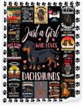 Dachshund Throw Blanket Dachshund Dog Pattern Blanket Super Soft Cozy Blanket Gifts for Women Men Dachshund Dog Lovers Warm Plush Fleece Blanket Home Decor for Couch Bed Chair Living Room 50"X40"