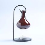 Ceramic Tear Drop Oil Warmer Candle Holder (Dark Brown)