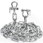 hannger 5/16" Boat Anchor Kit, 316 Stainless Steel Marine Grade Heavy Anchor Chain 10 Ft Lengths with 2 Pcs Anti-Off Double Shackle Link Ends for Boats, Pontoon, Deck, Fishing, and Sail