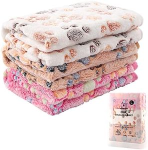 MIWOPET 3 Pack Cat and Dog Blanket Soft & Warm Fleece Flannel Pet Blanket, Great Pet Throw for Puppy, Small Dog, Medium Dog & Large Dog (Large)