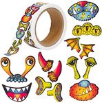 READY 2 LEARN Creative Sticker Roll - Monsters - 1,350 Self-Adhesive Stickers - 13 Monstery Facial Features for Crafts - Make Your Own Monster