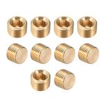 sourcing map Brass Hex Socket Pipe Fitting, G1/8 Male Thread Hose Adapter Connector, for Garden Pipe Pneumatic Solenoid Valve, 10Pcs