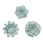MH London Metal Flower Wall Decor Set of 3 - | Home Decor Items | Wall Decoration Items for Living Room | Home Decor | Metal Wall Art | Wall Hangings for Home Decoration | Gift (Blue)