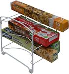 Amtido Kitchen Cupboard Wrap Storage Organiser - Holder for Cling Film - Food Wrap - White