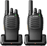 Retevis H-777 Rechargeable Walkie Talkies, Mini 2 Way Radios Long Range, Small Walky Talky, Portable FRS Two Way Radios with LED Flashlight(Black, 2 Pack)