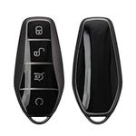 kwmobile Key Cover Compatible with BYD Atto 3 / Han/Tang/Dolphin/Yuan/Seal - Soft TPU Car Key Fob Protector Case - Black Matte/Black