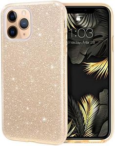 MILPROX iPhone 11 Pro Max Case, Bling Sparkly Glitter Luxury Shiny Sparker Shell, Protective 3 Layer Hybrid Anti-Slick Slim Soft Cover for iPhone 11 Pro Max 6.5 inch (2019)-Gold
