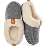LongBay Women's Winter Slippers, Memory Foam Fluffy Moccasin House shoes with Warm Plush Fleece Lining Slip-On for Indoor Outdoor (5-6 UK, Grey)