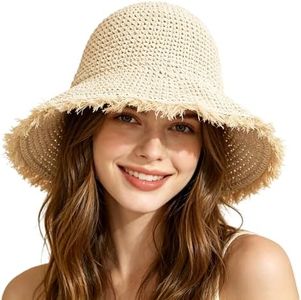 Straw Hats for Women, Womens Summer Hats for Vacation Travel, Beach Sun Straw Hats for Women (Beige Style 2)