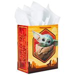 Hallmark 13" Large Star Wars Gift Bag with Tissue Paper (Baby Yoda, The Child, The Mandalorian) for Christmas, Birthdays, Baby Showers, Halloween, May The 4th