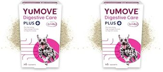 YuMOVE Digestive Care PLUS, Dogs & Cats Pre and Probiotics Supplement for Gut Health, Digestive Support Veterinary Strength with Fast-acting Ingredients, All Ages and Breeds, 60 Sachets (Pack of 2)