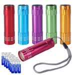 KunHe 6 Pack Stocking Stuffers Small Mini LED Flashlight Christmas Gifts Flashlights for Kids 100 Lumen with Battery Bright Camping Flash Light for Party Favor Gift to Halloween