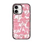 CASETiFY Impact Case for iPhone 16 [Slim / 8.2 ft. 4X Military Grade Drop Protection/Wireless Charging Compatible] - Cheetah Paradise Pink - Clear Black