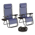 Lavish Home 380997KXO Zero Gravity Lounge Chairs, Navy